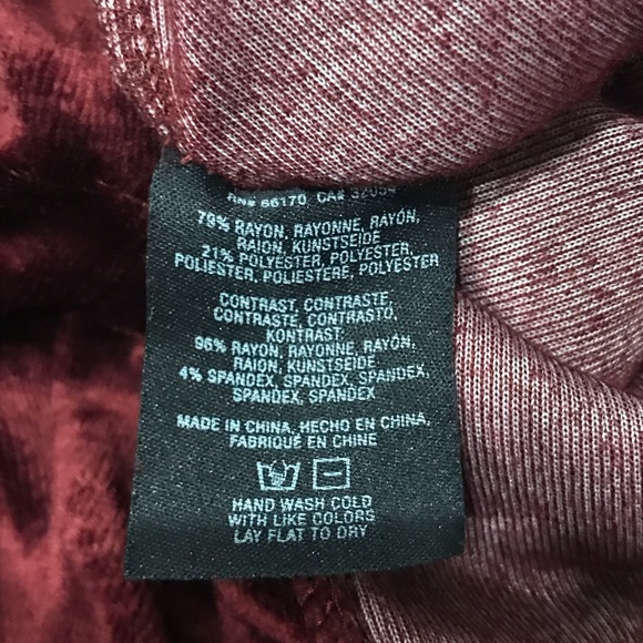 Micheal Stars Maroon Slouched Velvet Tee Sz Small - Picture 6 of 7